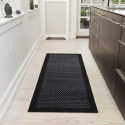 Tica Copenhagen Smudsmtte m. Dot - Sort/Gr - 67x200cm.