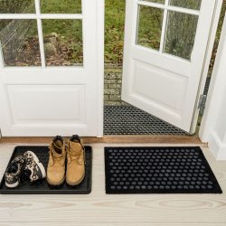 Tica Copenhagen Smudsmtte m. Dot - Sort/Gr - 40x60cm.