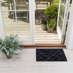 Tica Copenhagen Smudsmtte m. Lines - Sort/Gr - 40x60cm.