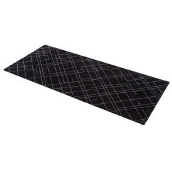 Tica Copenhagen Smudsmtte m. Lines - Sort/Gr - 67x150cm