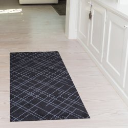 Tica Copenhagen Smudsmtte m. Lines - Sort/Gr - 67x150cm