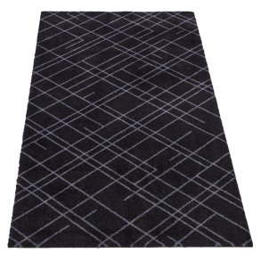 Tica Copenhagen Smudsmtte m. Lines - Sort/Gr - 67x150cm