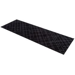 Tica Copenhagen Smudsmtte m. Lines - Sort/Gr - 67x200cm