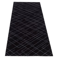 Tica Copenhagen Smudsmtte m. Lines - Sort/Gr - 67x200cm