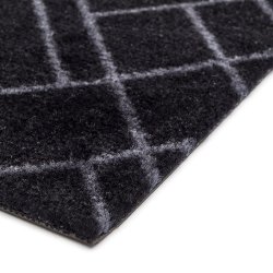 Tica Copenhagen Smudsmtte m. Lines - Sort/Gr - 67x250cm