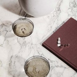 Ferm Living Ripple Champagneglas - Smoke - 2 stk