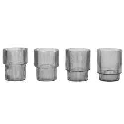 Ferm Living Ripple Glas - Smoke - 4 stk.
