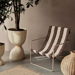 Ferm Living Desert Lounge Chair Cashmere/Offwhite/Chocolate