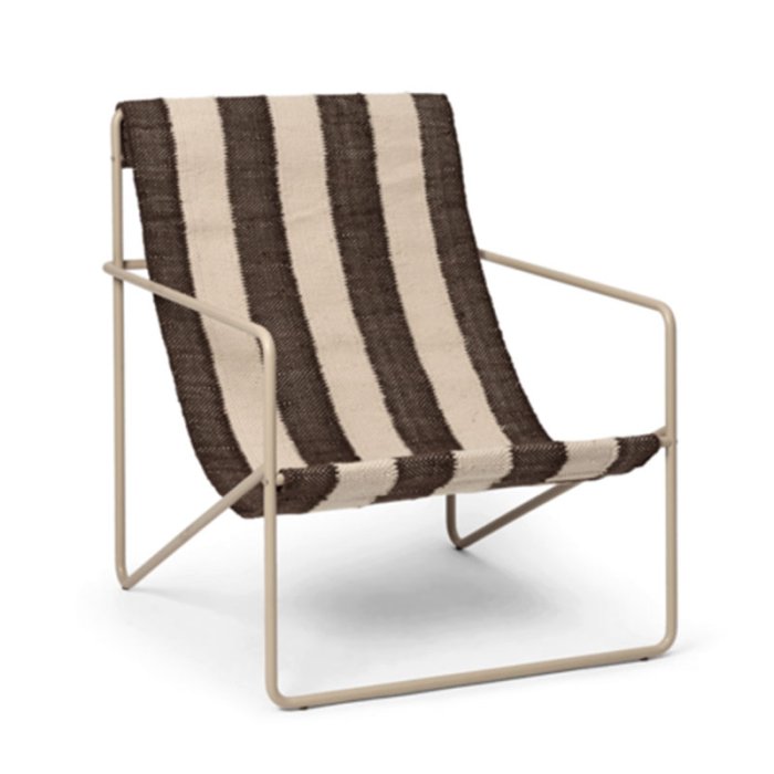 Ferm Living Desert Lounge Chair Cashmere/Offwhite/Chocolate