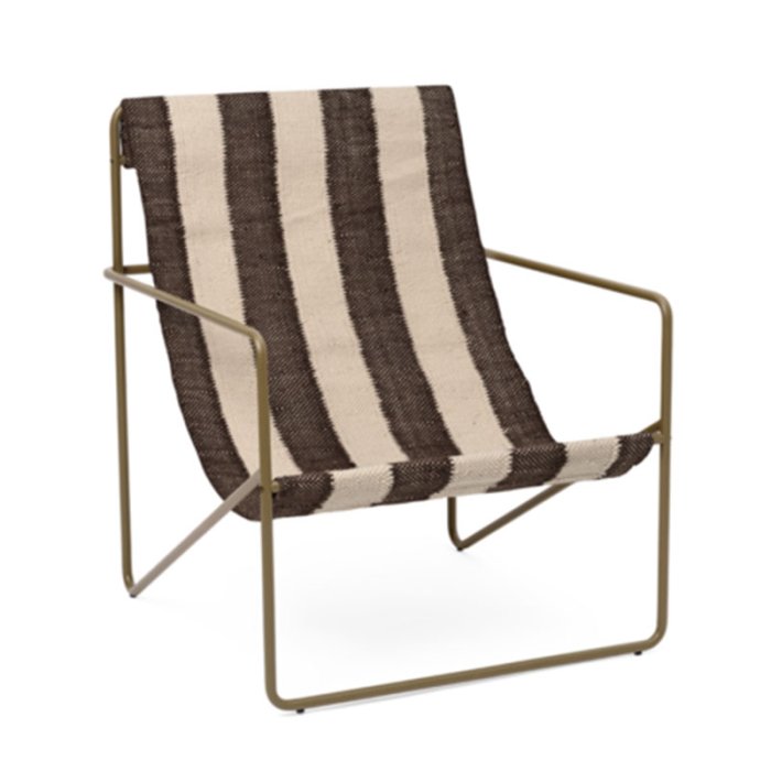 Ferm Living Desert Lounge Chair Olive/Offwhite/Chocolate