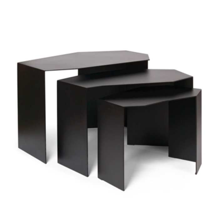 Ferm Living Shard Cluster Tables  Set of 3  Black