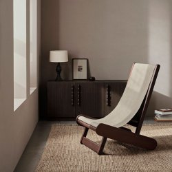 Ferm Living Hemi Lounge Chair Dark Stained/Natural