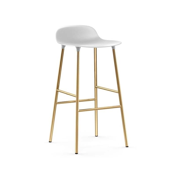 Normann Copenhagen Form Barstol 75 cm - Messing / Hvid