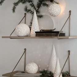 Khler Nobili Fyrfads lysestage H30 cm - Snehvid