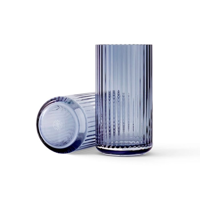 Lyngby Porceln Glas Vase - Bl - 20 cm