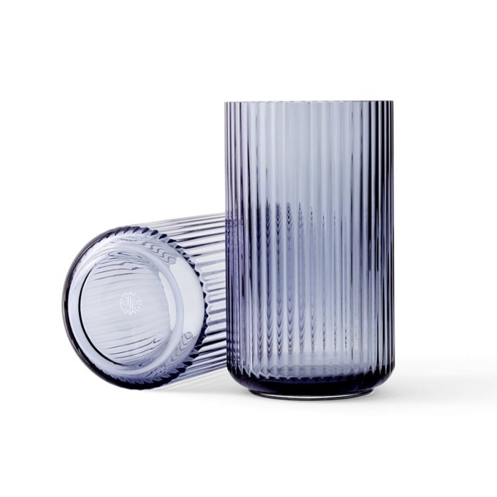 Lyngby Porceln Glas Vase - Bl - 25 cm