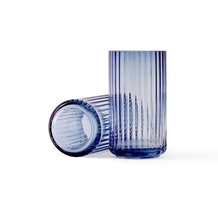 Lyngby Porceln Glas Vase - Bl - 15 cm