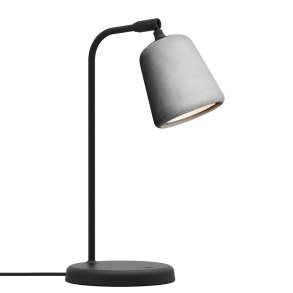 New Works Material Bordlampe - Lysegr Beton
