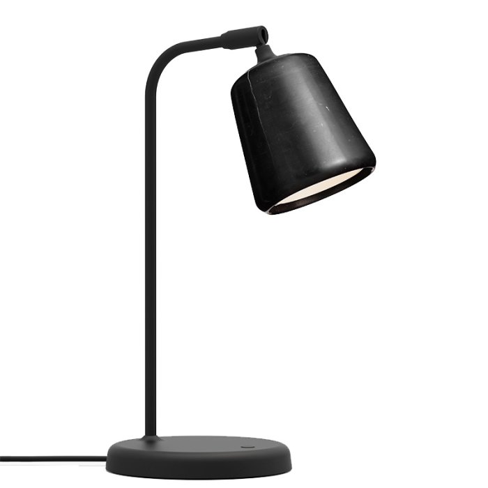 New Works Material Bordlampe - Sort Marmor