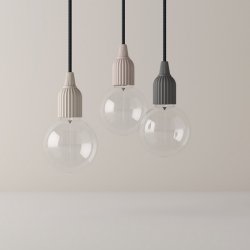 Lyngby Porceln LP Fitting Pendel - Mrkegr