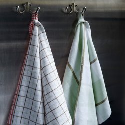 Normann Copenhagen Viskestykke - Ren - Maxi Check Pale Green/Elm Green