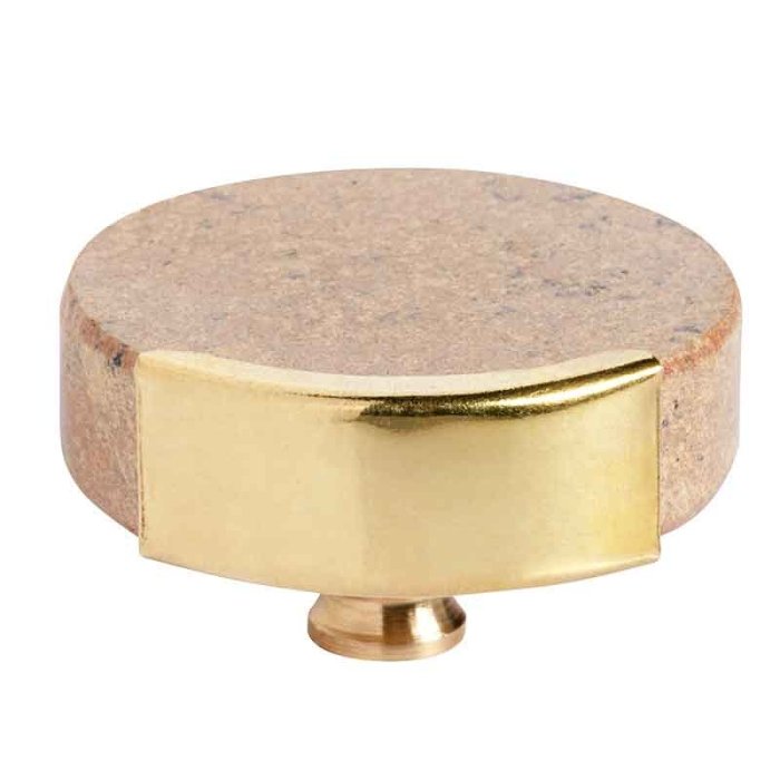 Nordal Knob Marmor Knage - Rund - Messing/Beige Marmor