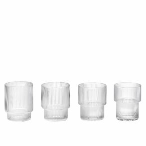 Ferm Living Ripple Glas - Klar - 4 stk.