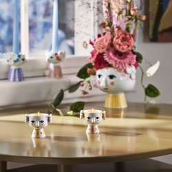 Bjrn Wiinblad Eva Fyrfadsstage Gul/Lavendel 2 stk.