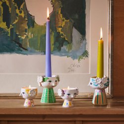 Bjrn Wiinblad Eva Fyrfadsstage Gul/Lavendel 2 stk.