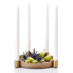 Applicata LUNA Lysestage m. bakke - Eg, Messing - Lille