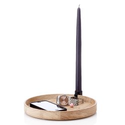 Applicata LUNA Lysestage m. bakke - Eg, Messing - Lille