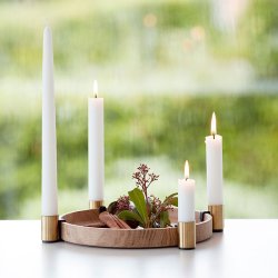 Applicata LUNA Lysestage m. bakke - Eg, Messing - Lille