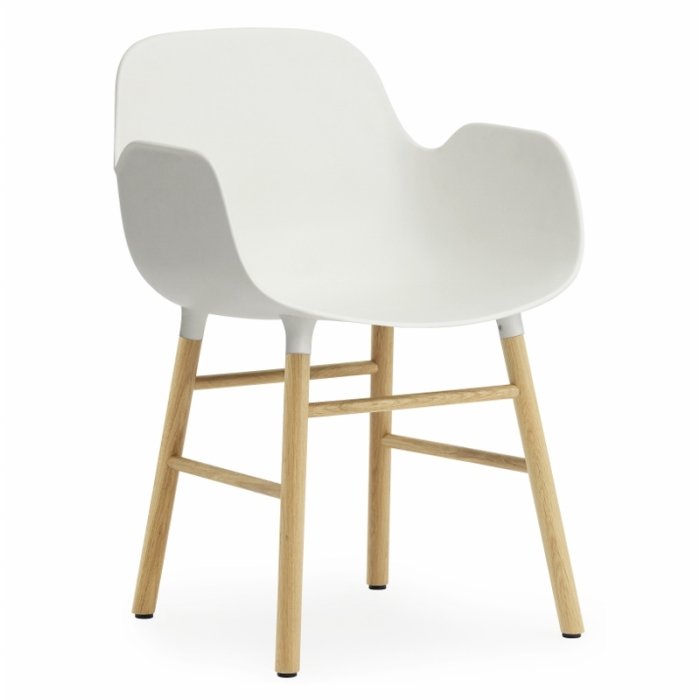 Normann Copenhagen Form Armchair Stol - Egetr - Hvid