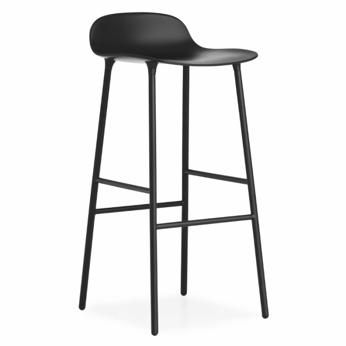 Normann Copenhagen Form Barstol 75 cm. - Stl - Sort