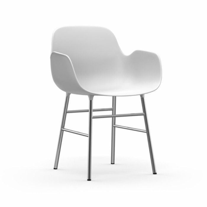 Normann Copenhagen Form Armchair Stol - Krom - Hvid