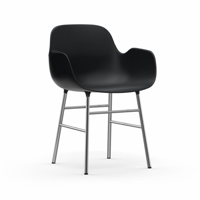 Normann Copenhagen Form Armchair Stol - Krom - Sort