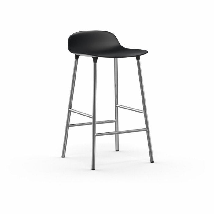 Normann Copenhagen Form Barstol 65 cm. - Krom - Sort