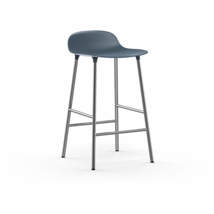 Normann Copenhagen Form Barstol 65 cm. - Krom - Bl