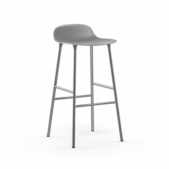 Normann Copenhagen Form Barstol 75 cm. - Krom - Gr