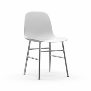 Normann Copenhagen Stol Form Chair - Krom - Hvid