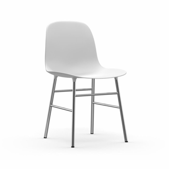 Normann Copenhagen Stol Form Chair - Krom - Hvid