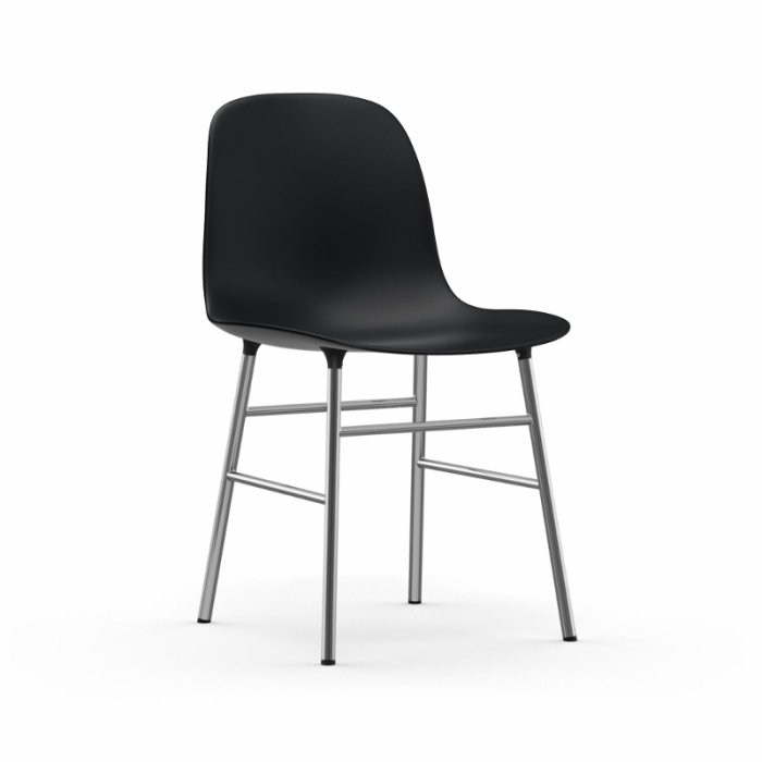 Normann Copenhagen Stol Form Chair - Krom - Sort