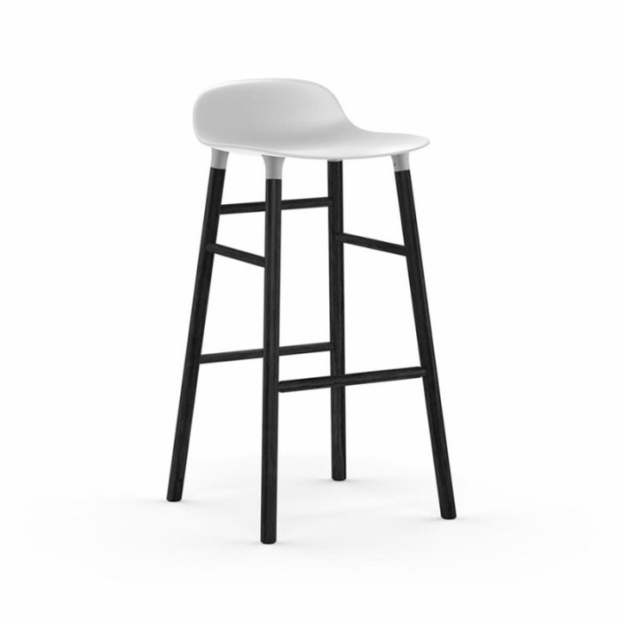 Normann Copenhagen Form Barstol 75 cm. - Sort/Hvid