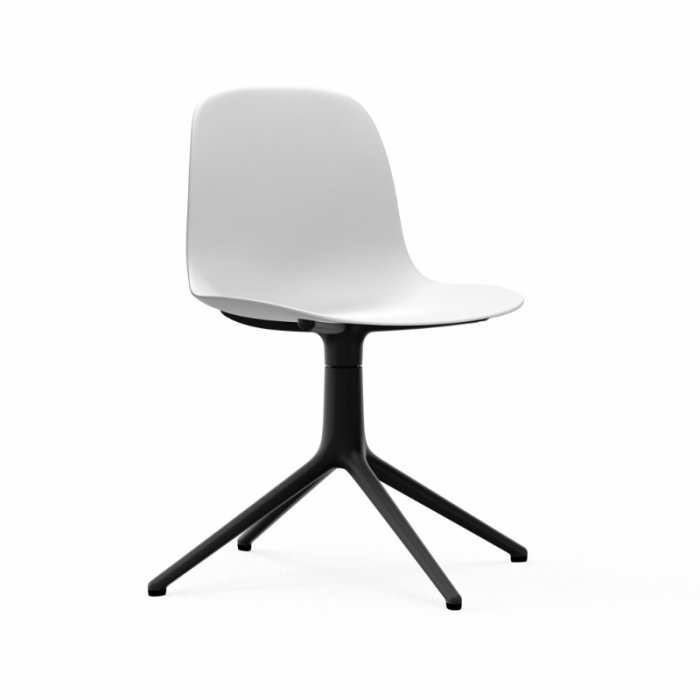 Normann Copenhagen Form Chair Swivel - Alu Sort - Hvid