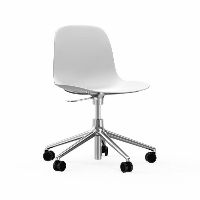 Normann Copenhagen Form Chair Swivel Med Hjul - Alu - Hvid