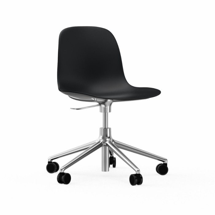 Normann Copenhagen Form Chair Swivel Med Hjul - Alu - Sort