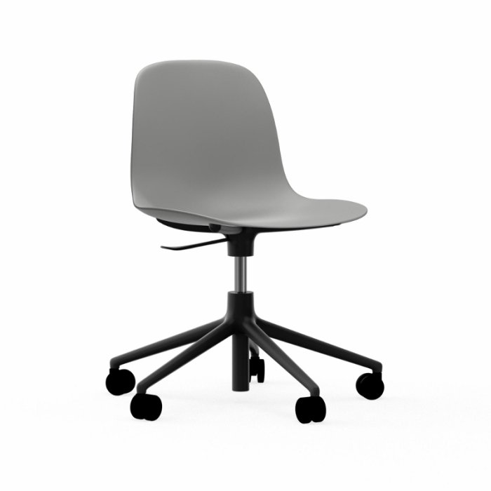 Normann Copenhagen Form Chair Swivel Med Hjul - Alu Sort - Gr