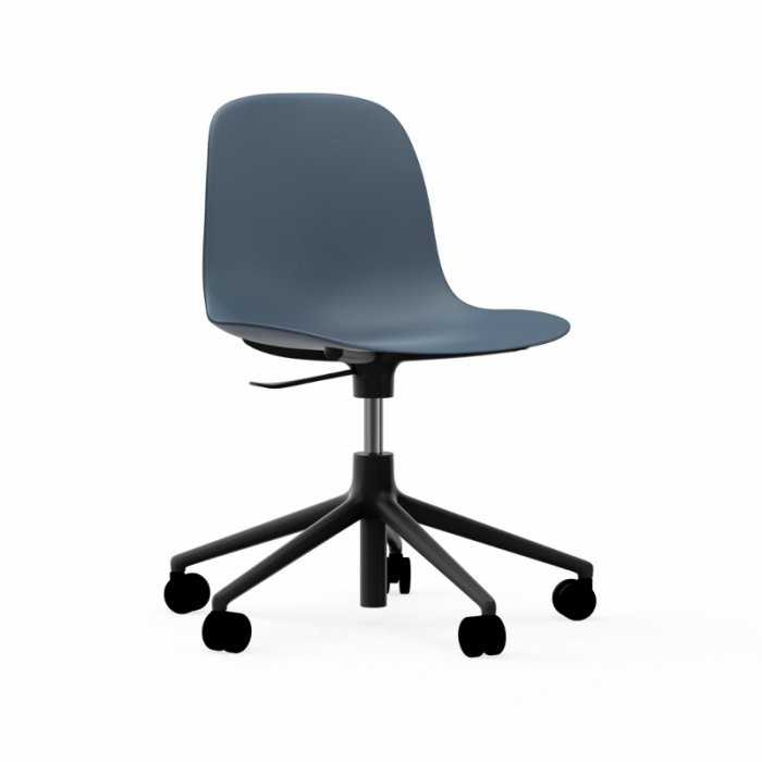 Normann Copenhagen Form Chair Swivel Med Hjul - Alu Sort - Bl