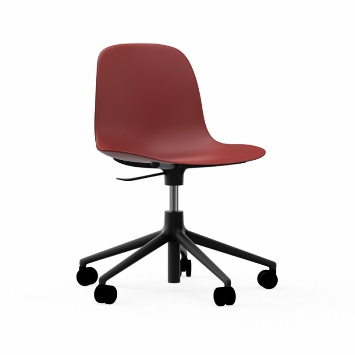 Normann Copenhagen Form Chair Swivel Med Hjul - Alu Sort - Rd