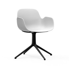 Normann Copenhagen Form Armchair Swivel - Sort Alu - Hvid